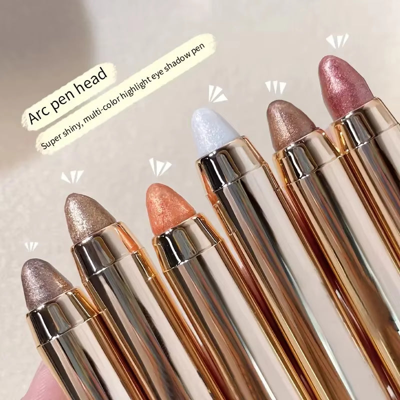 Double-Sided Eyeshadow Stick - Highlighter & Brightening Pen with Pearly Glitter & Matte Finish