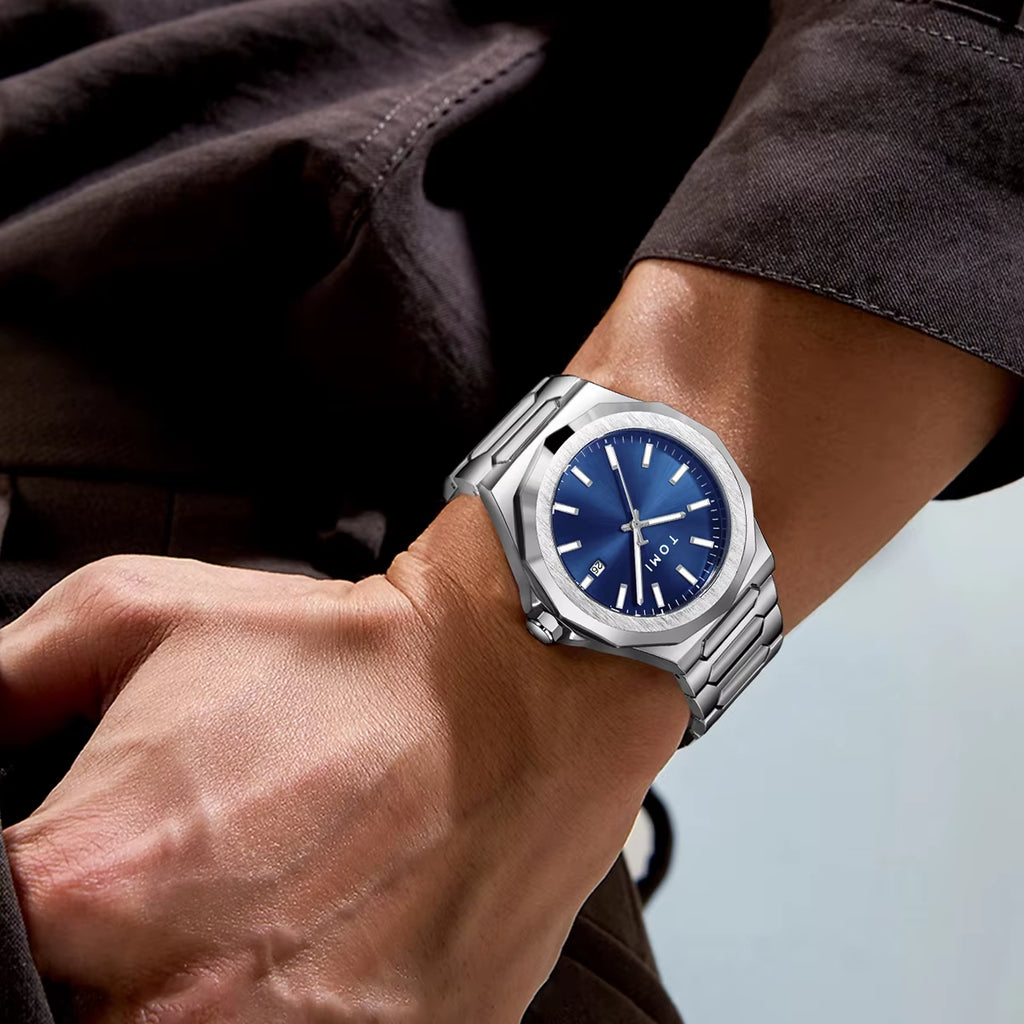 Luxury Business Men'S Watch Gift Box Set High Quality Rose Gold Case Simple and Versatile Quartz Watch Relogio Masculino