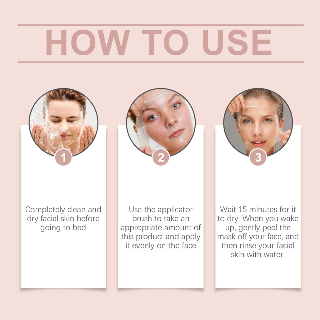 Collagen Overnight Wrapping Peel off Facial Mask Set Korean Collagen Night Wrapping Mask Deeply Hydrates Night Care Mask Cream