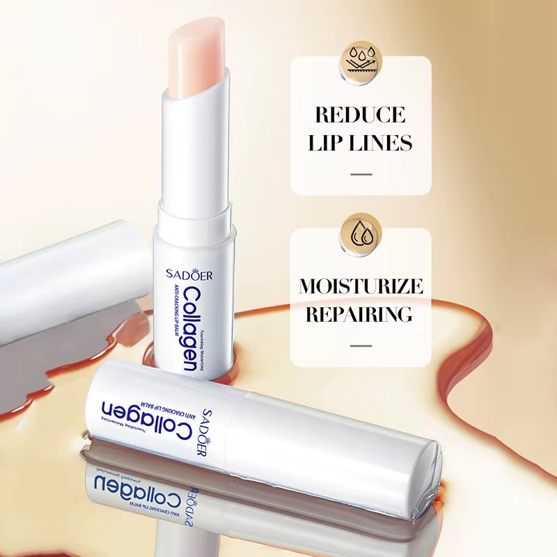 Collagen Lip Balm Moisturizing anti Cracking Brightening Repair Nourishing Hydrating Lipstick Lips Skin Care Products