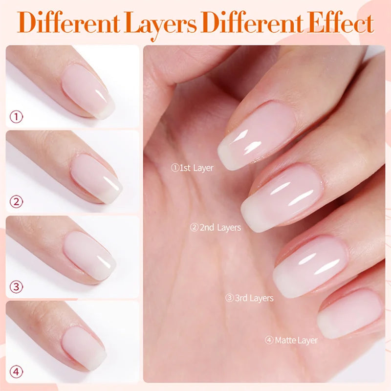 Milky White Jelly Nude Gel Nail Polish 10Ml White Translucent Soak off Gel Vernis Semi Permanent Need UV Light Cure