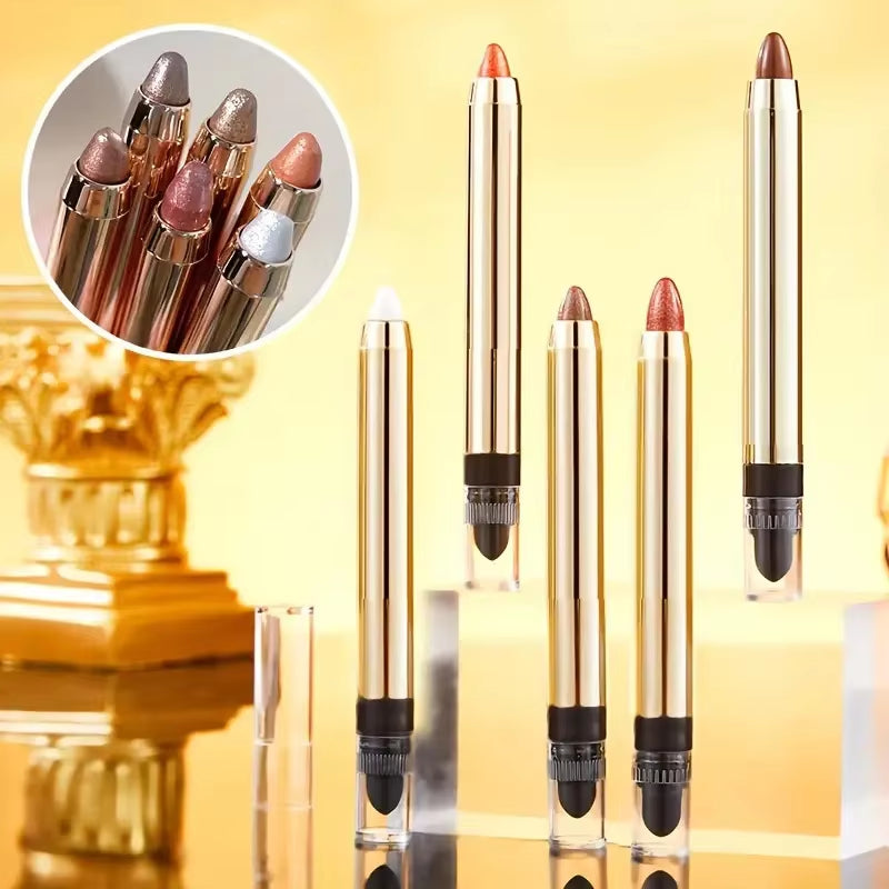 Double-Sided Eyeshadow Stick - Highlighter & Brightening Pen with Pearly Glitter & Matte Finish