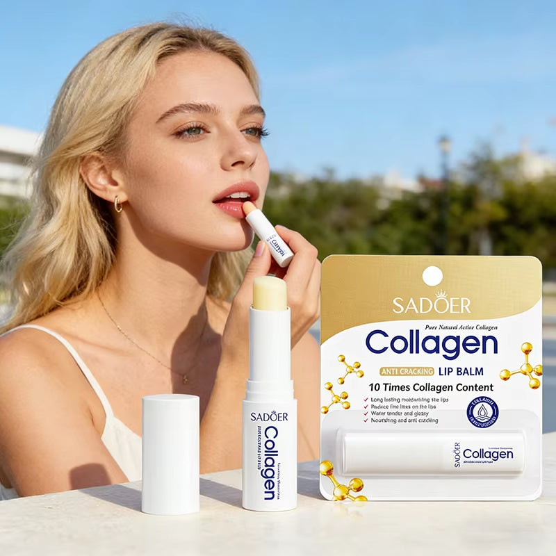 Collagen Lip Balm Moisturizing anti Cracking Brightening Repair Nourishing Hydrating Lipstick Lips Skin Care Products